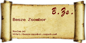Besze Zsombor névjegykártya